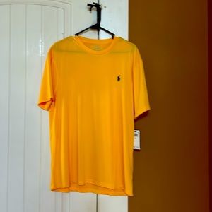 Men’s yellow Polo by Ralph Lauren performance t-shirt, new with tags, Large.